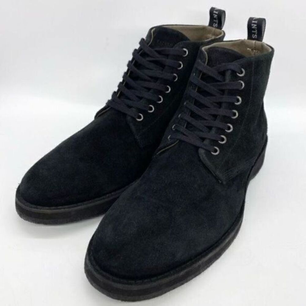All Saints Mens Mathias Lace Up Black Suede Leather Boots